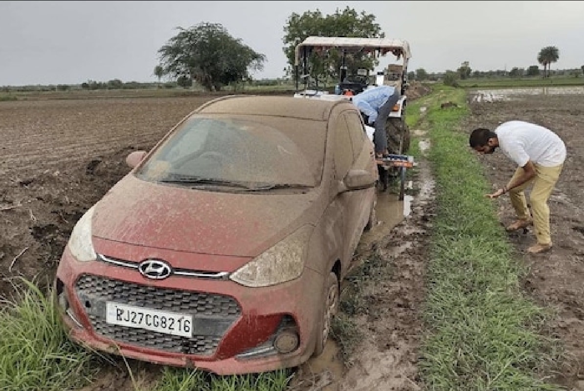 Google Map misguided, had to go to Udaipur to reach a mud-filled field!