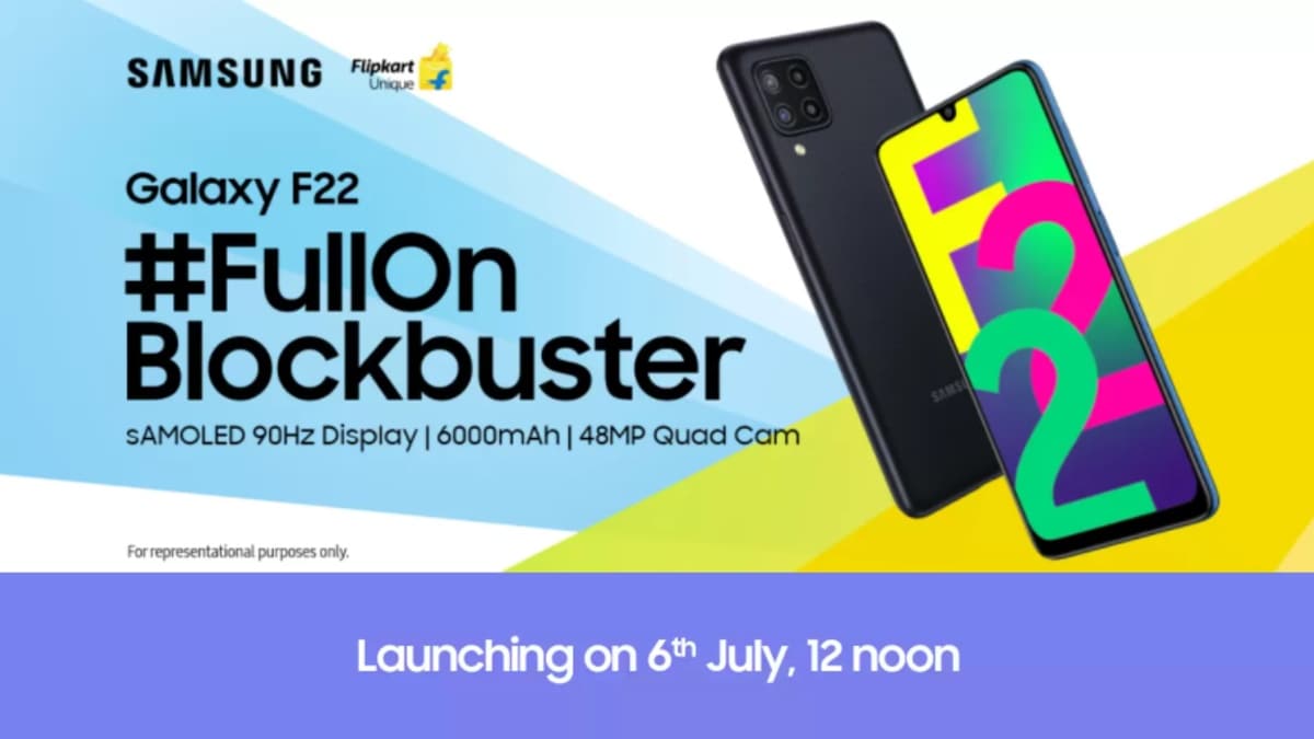 Samsung Galaxy F22 phone to launch in India on July 6 with 6,000mAh battery