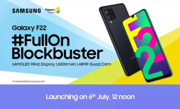 Samsung Galaxy F22 with 6,000mAh battery and 48MP camera will be launched today